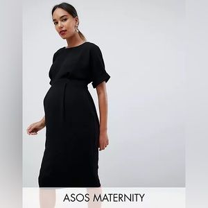 ASOS DESIGN Maternity wiggle midi dress, Hunter Green, Size 6